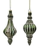 Antique Glass Finial Ornament, Set of 2