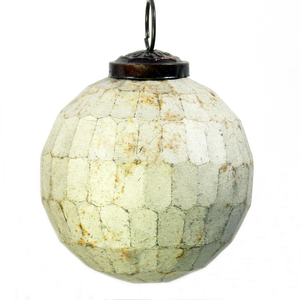 sunshineindustries - Aged Ivory Glass Beehive Ball Ornament