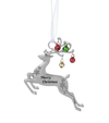 Metal Engraved Leaping Deer with Jingle Bells Ornament