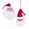 Retro Santa Face Ornament, Set of 2