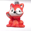 Glitter Fox Glass Ornament