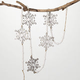 Wood Bead Garland with Snowflakes