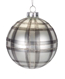 Grey and Silver Plaid Ornament, Set of 3