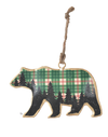 Metal Plaid Bear Ornaments with Fun Sentiments, Set of 3
