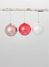 Pink & White Glass Ball Mix, Set of 2