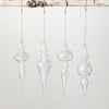 Pearl Glass Finial Ornaments, Set of 4