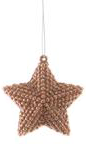 Metallic Shatterproof Glitter Star Ornament, Set of 2