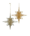 Glittery Acrylic Starburst Ornament, Set of 2